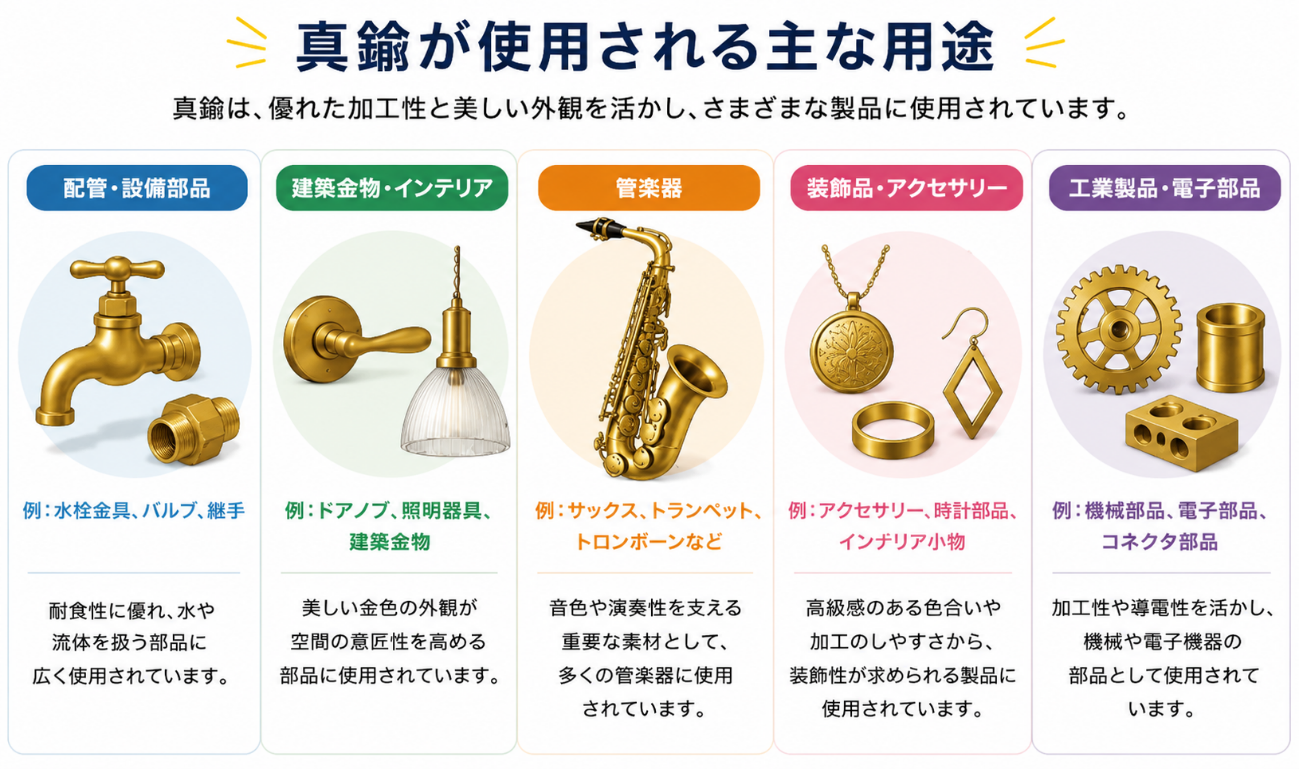 真鍮が使用される主な用途